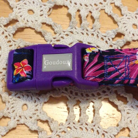 Dog collar, floral pattern, size medium, new item - Picture 3 of 5